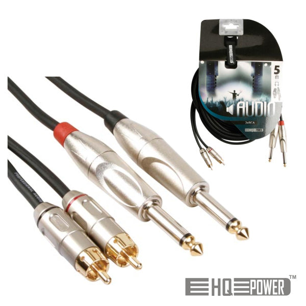 CABO 2-JACK 6.35MM MACHO  2-RCA MACHO 5M MN HQ POWER