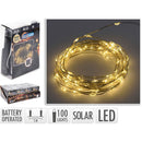 GUIRLANDA DE MICRO LED, BRANCO QUENTE, 100 LEDS, SOLAR, 7M.
