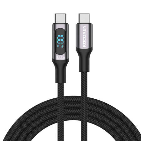 CABO DE CARREGAMENTO RÁPIDO ROCOREN DIGITAL USB-C PARA USB-C, PD,