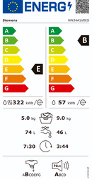 MÁQUINA DE LAVAR E SECAR ROUPA SIEMENS WN34A1V0ES 9/5KG