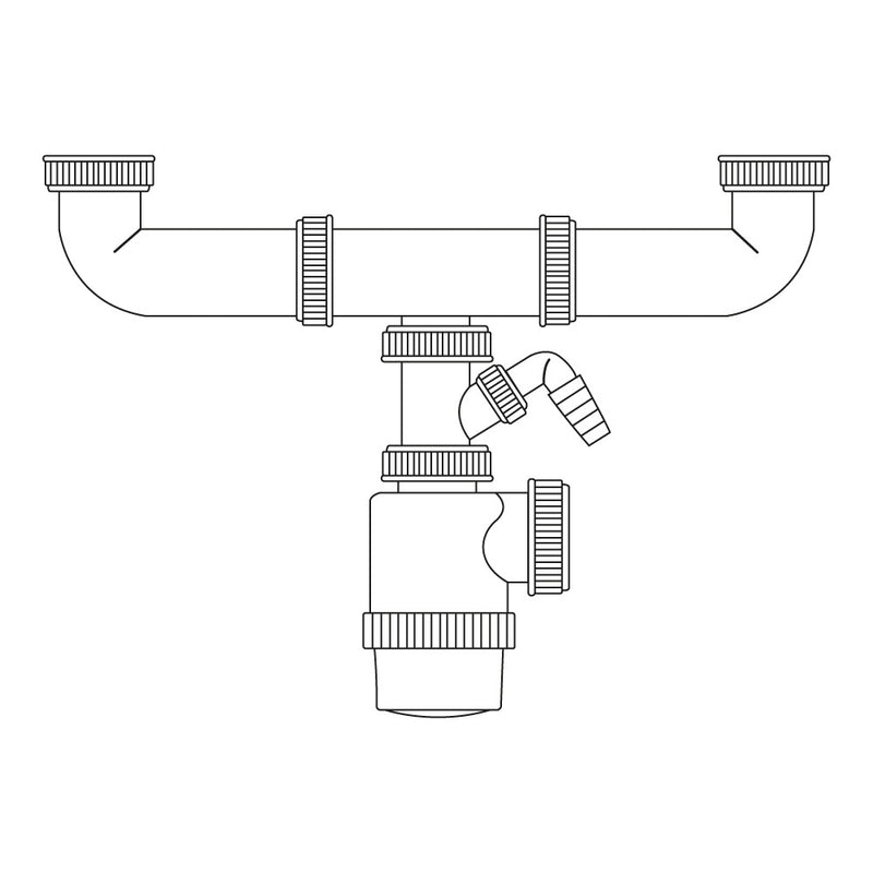 SIFÃO DUPLO DE GARRAFA EXTENSIVEL COM TOMADA PARA LAVA-LOUÇA