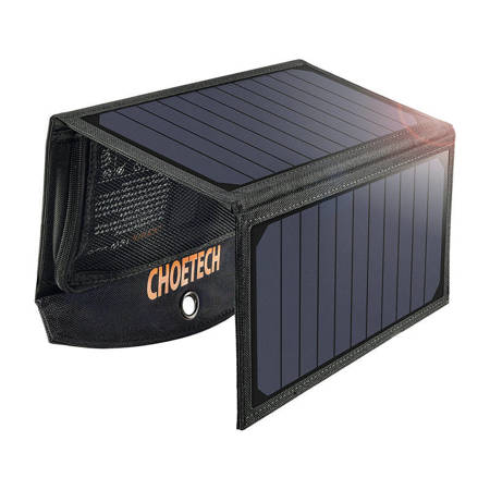 CARREGADOR SOLAR DOBRÁVEL CHOETECH SC001 19W 2XUSB (PRETO)