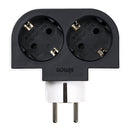 ADAPTADOR GIRATÓRIO SCHUKO 2 TOMADAS 16A 250 V~