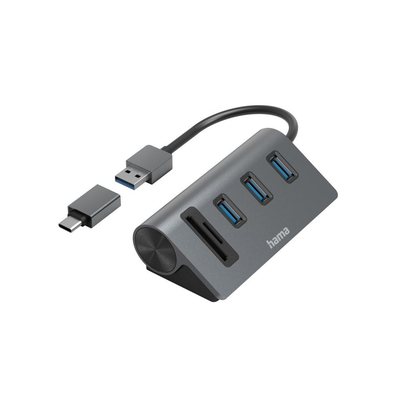 HUB HAMA USB HUBCARD READER, 5 PORTAS - 200140