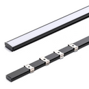 CANAL DE FITA LED DE MONTAGEM SALIENTE, 2M, PRETO