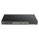SWITCH 24-PORT GIGABIT POE SMART MANAGED WITH 4X 10G SFP+ PORTS,