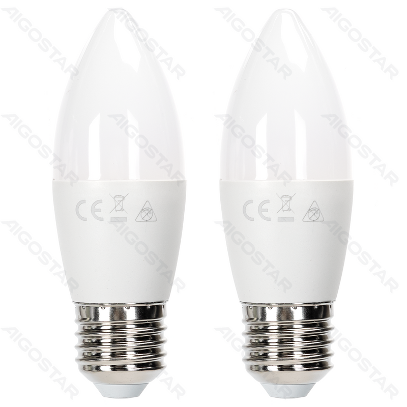 LÂMPADA DE LED C37 E27 12W LUZ QUENTE 2PCS