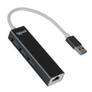 HUB IGGUAL TIPO A 3 PUERTOS USB 3,0 + RJ45 GIGABIT