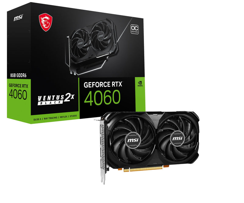 MSI GEFORCE RTX 4060 VENTUS 2X BLACK 8G OC placa de vídeo NVIDIA