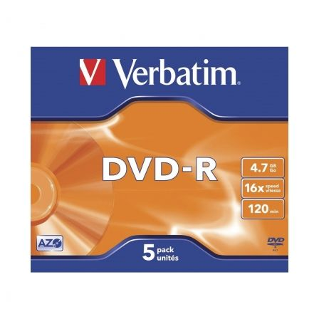 VERBATIM DVD-R 16X 4,7GB 120MIN MATT SILVER CAIXA NORMAL (JEWEL)