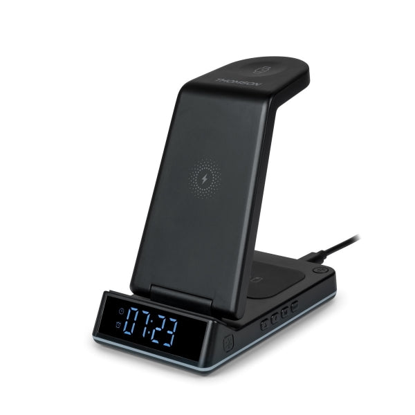 THOMSON ALARM CLOCK WITH WIRELESS CHARGING STATION AND NIGHT LIGH