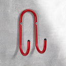 GANCHO DUPLO REVESTIDO COM TUBO VERMELHO, Ø 10 MM, 80 X 80 X 160