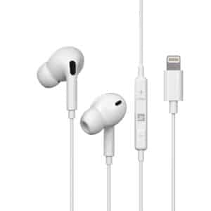 AURICULARES HALFMMAN SMART IN-EAR LIGHTNING COM MICROFONE BRANCO