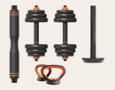 KIT XIAOMI MANCUERNAS+BARRA+PESA RUSA 20 KG+ SENSO