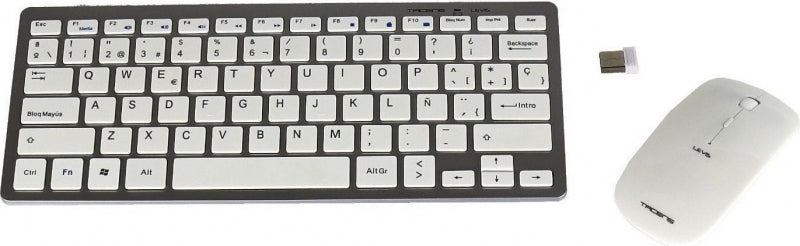 TECLADO E RATO SEM FIOS TACENS LEVIS COMBO V2 BRANCO