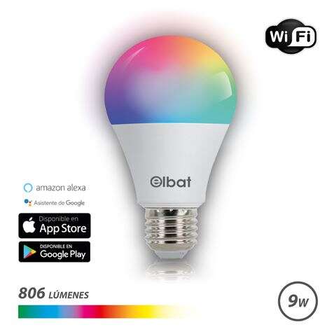 ELBAT BOMBILLA LED SMART WI-FI A60 E27 9W 806LM RGB - TEMPERATURA