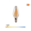 LÂMPADA VELA COM FILAMENTO DE LED VIDRO VINTAGE E14 4,5W 400LM 20
