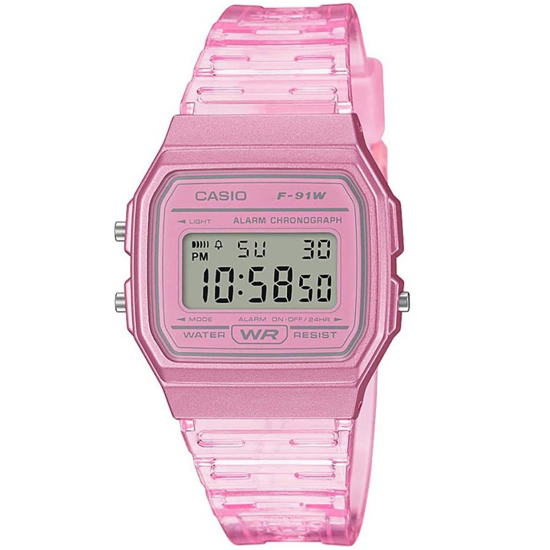 RELOJ DIGITAL CASIO COLLECTION WOMEN F-91WS-4EF 38MM ROSA