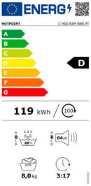 MAQUINA SECAR ROUPA HOTPOINT CHSD83MWBSPT 8KG BOMBA CALOR (D)