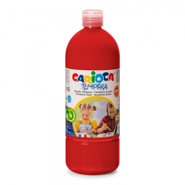 CARIOCA BOTELLA DE TEMPERA 1000ML - COLORES SUPERLAVABLES - FACIL