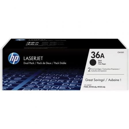 HP Conjunto Duplo de Toner LaserJet Original 36A Preto