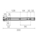 CONJUNTO DE GUIA DE GAVETA GC1 300MM (BLISTER) 75030 MICEL