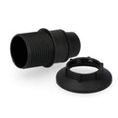 CASQUILHO E14 SEMI-ROSCA + ANILHA (RETRACTILADO) PRETO SOLERA