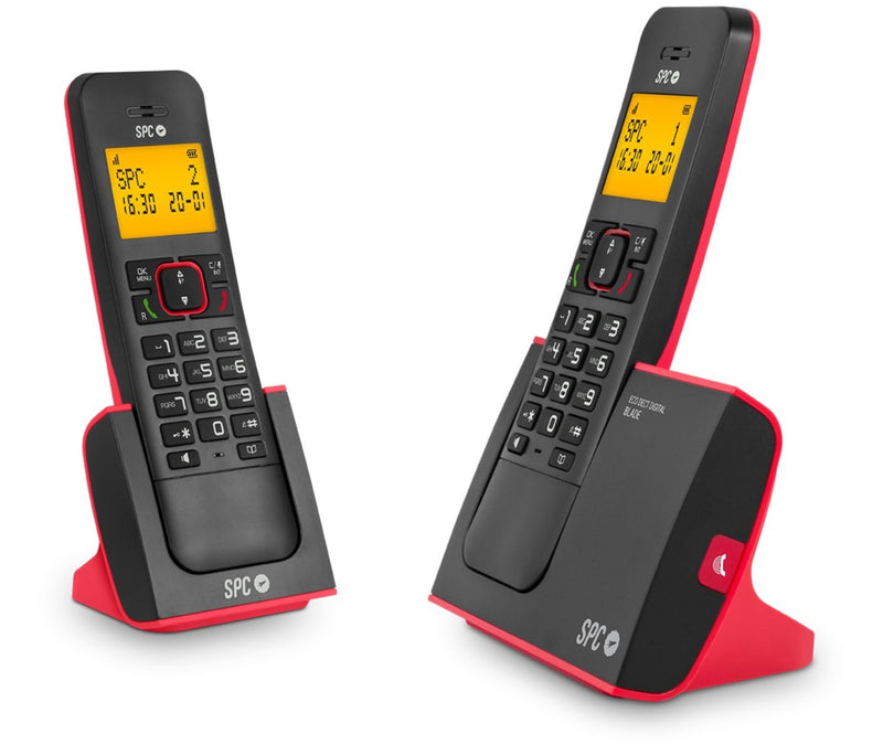 TELÉFONO INALÁMBRICO SPC BLADE 7292RC2 PACK DUO ROJO Y NEGRO