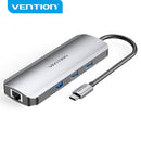 DOCKING USB TIPO-C VENTION TOKHB 1XHDMI 3XUSB 1XUSB TIPO-C PD 1XR