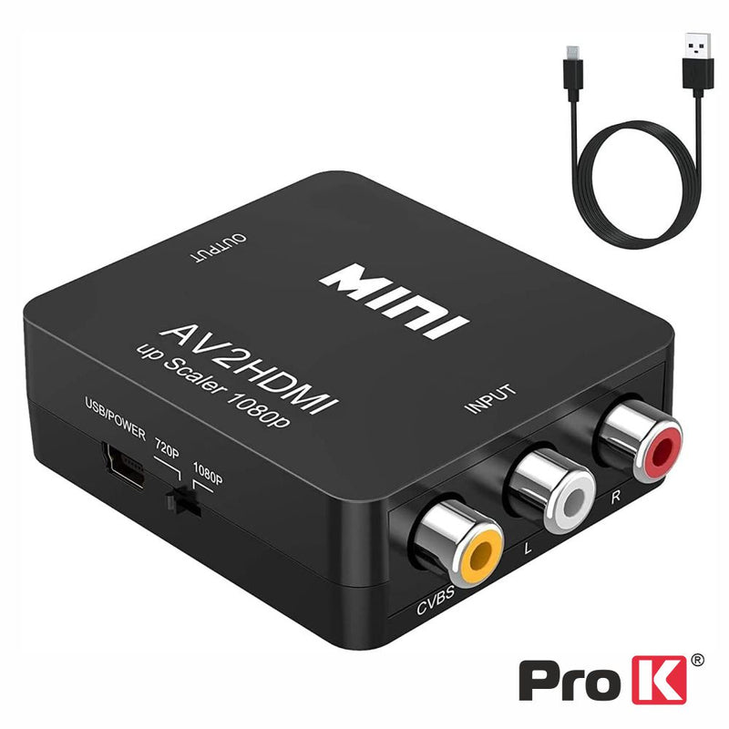 CONVERSOR SINAL COMPOSTO + ÁUDIO -> HDMI PROK