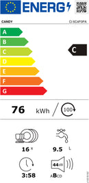 MÁQUINA DE LAVAR LOUÇA DE ENCASTRE 16 TALHERES CANDY CI 6C4F0PA