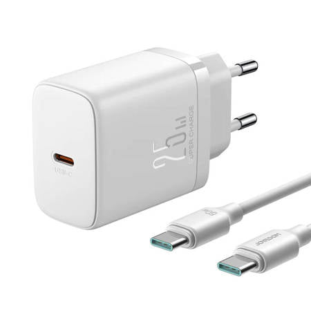 CHARGER JOYROOM JR-TCF11, 25W + CABLE C-C 1M (WHITE)