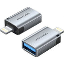 ADAPTADOR OTG USB VENTION CUCH0 USB HEMBRA - LIGHTNING MACHO AZUL