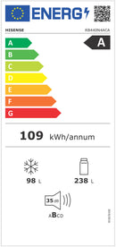 FRIGORÍFICO COMBINADO HISENSE RB440N4ACA NO FROST TOTAL  LOOK INO