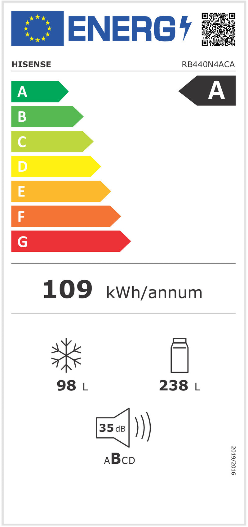 FRIGORÍFICO COMBINADO HISENSE RB440N4ACA NO FROST TOTAL  LOOK INO