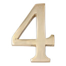 NUMERO 4 LATÃO POLIDO 10CM FIXAÇÃO INVISIVEL EDM