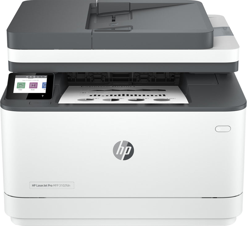 HP LaserJet Multifunções Pro 3102fdn, Preto e branco, Impressora