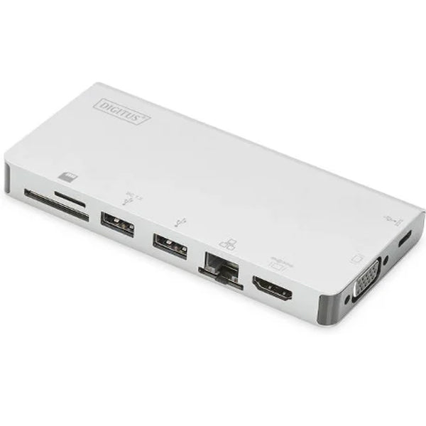 DIGITUS USB-C  TRAVEL DOCK 8 PORT 2X VIDEO 2X USB-C 2X USB3.0 RJ4