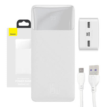 POWERBANK BASEUS BIPOW 30000MAH, 15W (BRANCO)