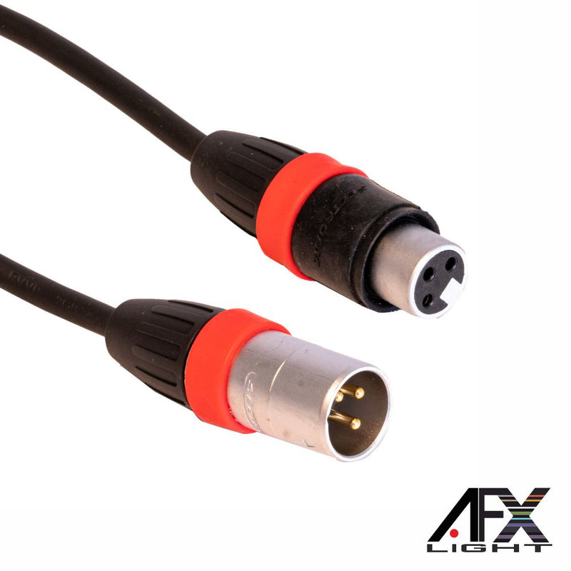 CABO DMX XLR 3P MACHO  XLR 3P FÊMEA IP65 10M AFXLIGHT