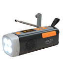 RÁDIO EMERGÊNCIA SOLAR + MANIVELA, LANTERNA LED 4 W, POWERBANK 45