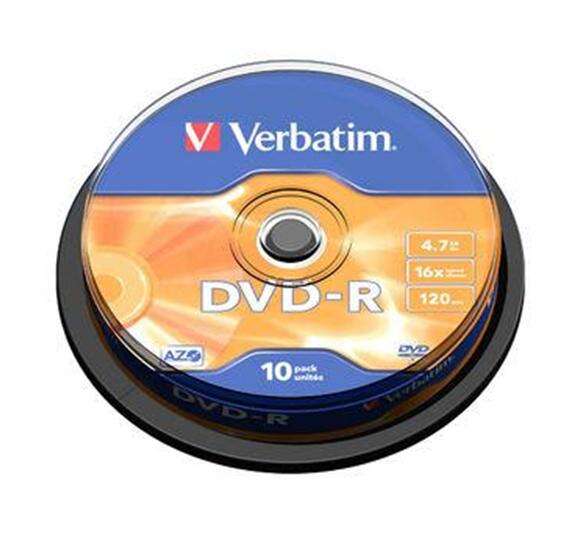 DVD-R VERBATI.16X 4,7GB AZO    -CAKE10