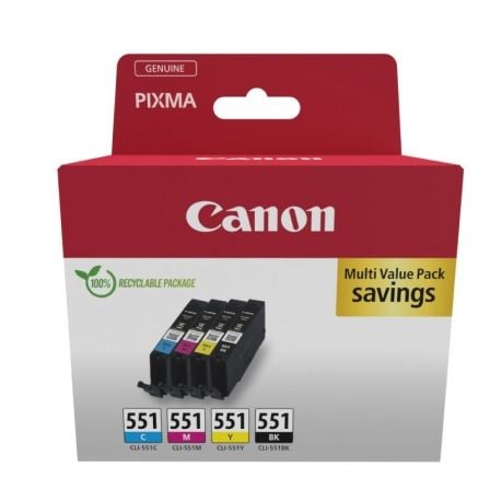 CARTUCHO DE TINTA ORIGINAL CANON CLI-551 MULTIPACK CIAN MAGENTA A