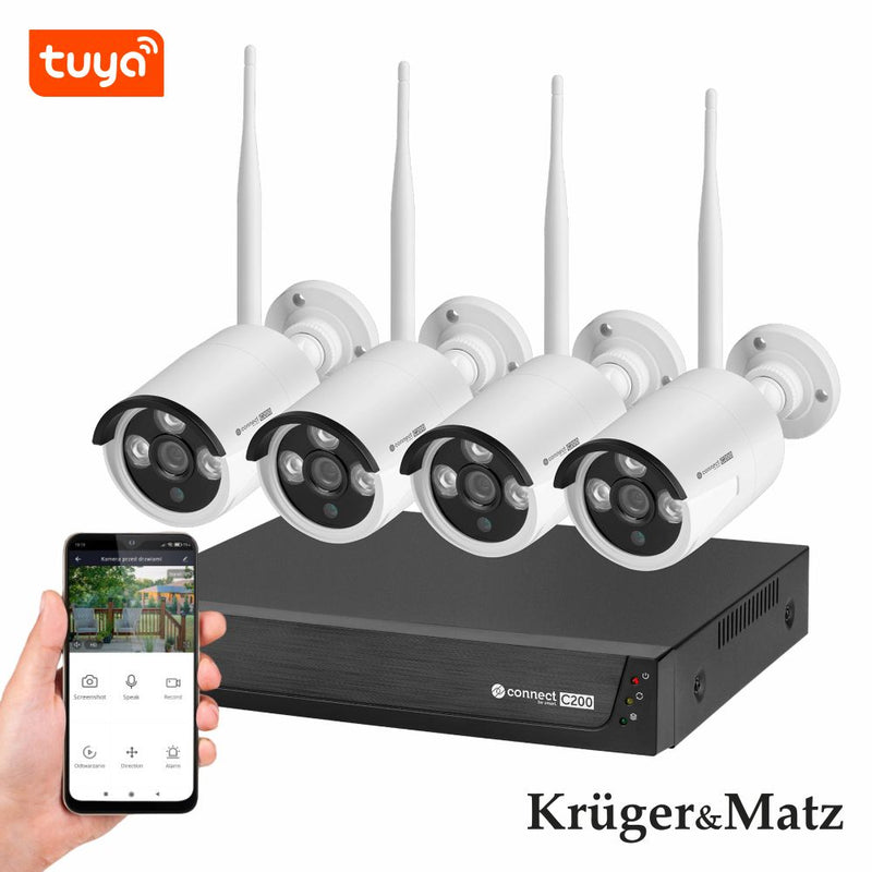 PACK VIGILNCIA 4 CMARAS IP66 WIFI TUYA KRUGER MATZ