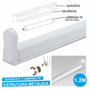 ARMADURA FLUORESCENTE PARA TUBO LED 1X18W (EQ. 36W) 220V 123CM ED