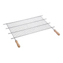 GRELHA DE ZINCO PARA BBQ COM PEGAS DE MADEIRA 70X40CM SAUVIC
