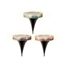 ESTACA SOLAR REDONDA DE VIDRO MOSAICO, 6 LEDS, 7 LM, Ø11,5 X 13 C