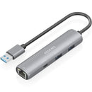 HUB USB AISENS ASUC-4P035-GR 1XUSB TIPO-C 2XUSB 1XRJ45 GRIS