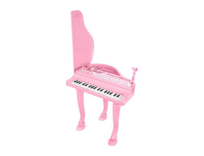 PIANO DE CAUDA ELETRÓNICO C/ MICROFONE P/ CRIANÇAS - ROSA