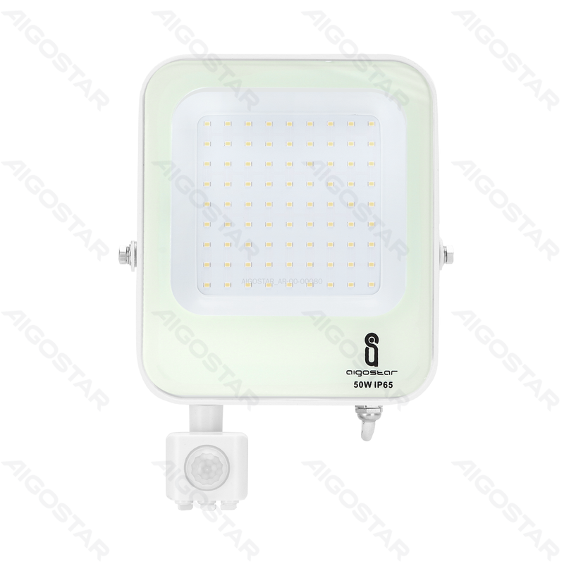 HOLOFOTE LED COM SENSOR BRANCO 50W